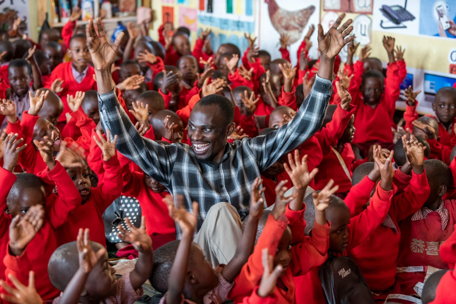 um den lehrer sitzen schüler